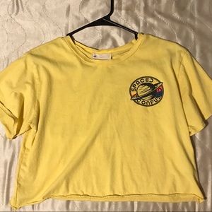 🖤💛Yellow crop top with black lettering💛🖤